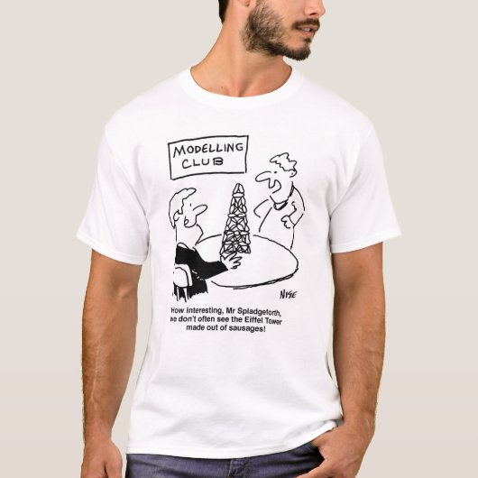 Modellering Club Eiffel Tower gemaakt van worst T-shirt (Voorkant)