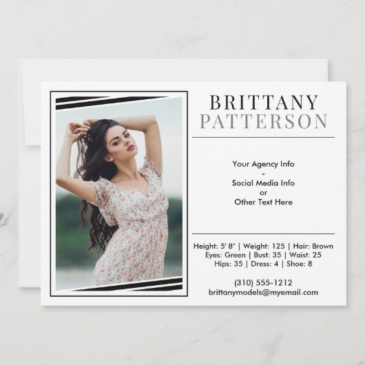 Modellering Comp Kaart | 2 Foto 2 Sided 5.5x7.5 (Achterkant)