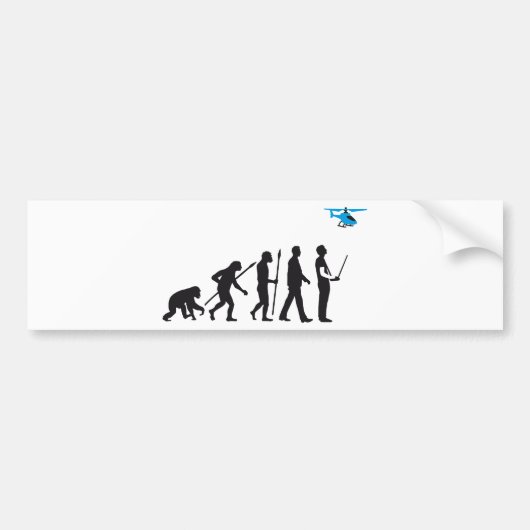 modelling helicopter remote control evolution bumpersticker (Voorkant)