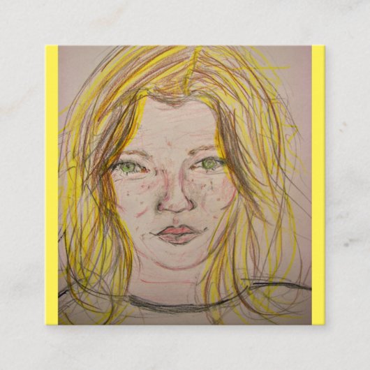 modelmeisje vierkante visitekaartje (Voorkant)