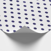 Modelmonogram chroomblauwe en witte poka dots cadeaupapier (Hoek)