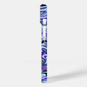 Modelmonogram modern blauw Abstract Waterverf Case-Mate iPhone Case (Achterkant / Links)
