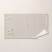 Modeln Beige Persoonlijke Familienaam Monogram Bad Handdoek (Handdoek)