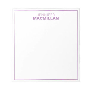 Modelnaam monogram, gepersonaliseerd Paars Notitieblok