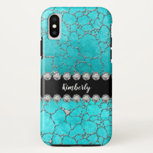Modelontwerp van turquoise look iPhone XS hoesje