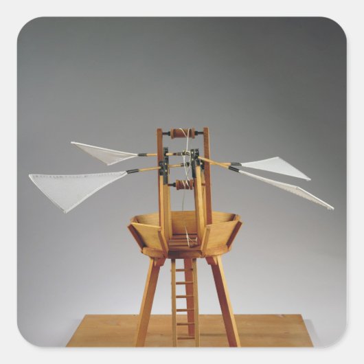 Modelreconstructie van het ontwerp van de da Vinci Vierkante Sticker (Voorkant)