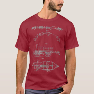 Modeltrein voor stuurmachinemotor t-shirt