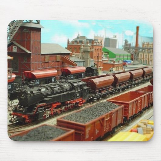 Modeltreinstation Mousepad Muismat (Voorkant)