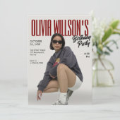 Modemagazine foto verjaardag kaart (Staand voorkant)