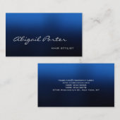 Moden Blue Handwrite Script Hair Stylist Visitekaartje (Voorkant / Achterkant)
