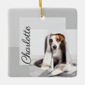 Moden Minimal Geometric Dog Photo Ornament (Voorkant)