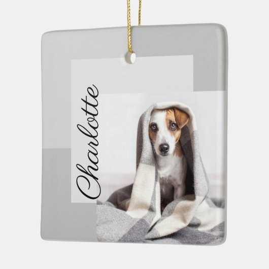 Moden Minimal Geometric Dog Photo Ornement (Gauche)