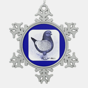Modena Argent Pigeon Tin Sneeuwvlok Ornament