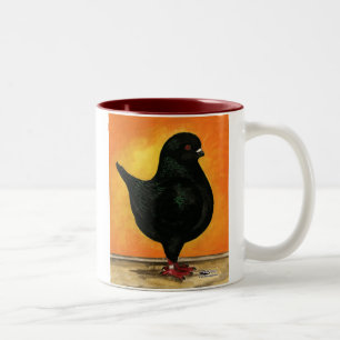 Modena Black Schietti Pigeon Tweekleurige Koffiemok