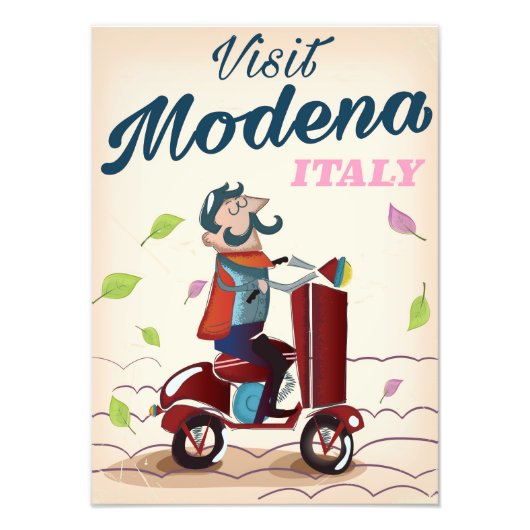 Modena Italy Scooter-reisposter Foto Afdruk (Voorkant)