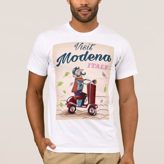 Modena Italy Scooter-reisposter T-shirt (Voorkant)