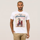 Modena Italy Scooter-reisposter T-shirt (Voorkant volledig)