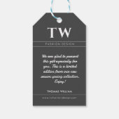 Modeontwerper Zwart Cadeaulabel (Achterkant)