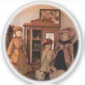 Modepoppen winkelen sticker (Voorkant)