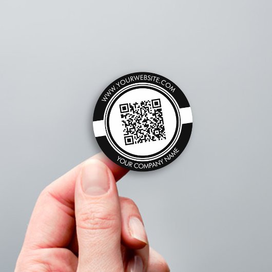 Moder Black en White QR Code Sticker