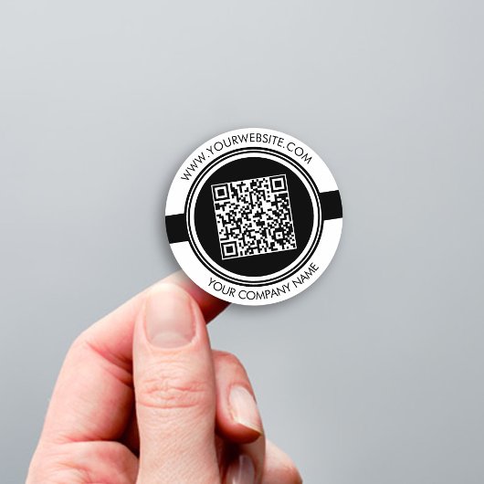 Moder Black en White QR Code Sticker