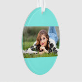 moder chic minimalist monogram turquoise aqua blau ornament (voorkant)