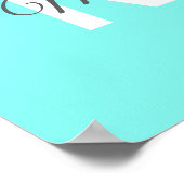 moder chic minimalist monogram turquoise aqua blau poster (Hoek)