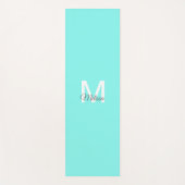 moder chic minimalist monogram turquoise aqua blau yogamat (Voorkant)