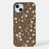 Moder Pattern Wilflowers Brown Background (Verso)