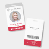 Modérée photo personnalisée et badge de l'employé (Recto et verso)