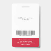 Modérée photo personnalisée et badge de l'employé (Dos)