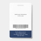 Modérée photo personnalisée et badge de l'employé (Dos)