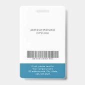 Modérée photo personnalisée et badge de l'employé (Dos)