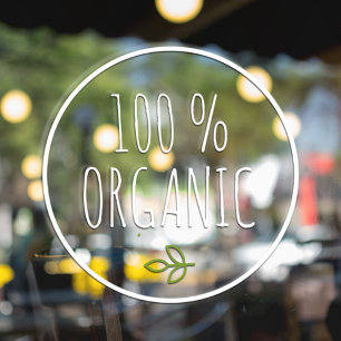 Modern 100 % Biologisch Gezond Eten Eco Groen Raamsticker