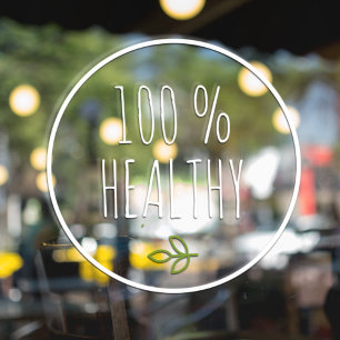 Modern 100% Gezond   Gezond eten   Eco Groen Raamsticker
