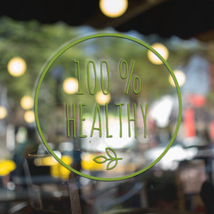Modern 100% Gezond Gezond Eten Eco Groen Raamsticker