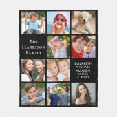 Modern 10 Photo Collage Black Fleece Deken (Voorkant)