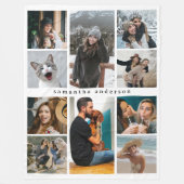Modern 10 Photo Collage Personalized Keepsake Fleece Deken (Voorkant)