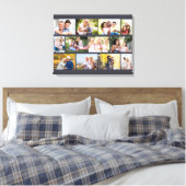 Modern 12 Gray Stretched Canvas fotometselrooster (Insitu (Slaapkamer))