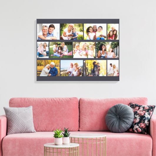 Modern 12 Gray Stretched Canvas fotometselrooster (Insitu (Woonkamer))