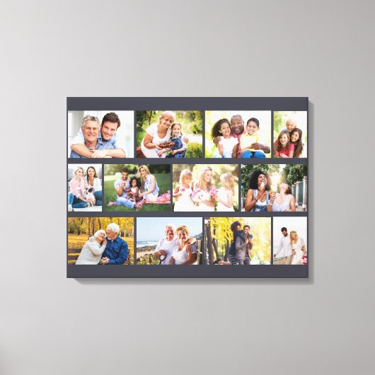 Modern 12 Gray Stretched Canvas fotometselrooster (Voorkant)