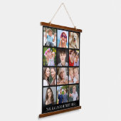 Modern 12 Photo Collage Black Hangend Wandkleed (Gebogen)
