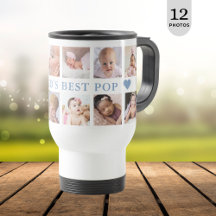 Modern 12 Photo Collage Blue World's Best Pop