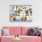 Modern 12 Photo Masonry Grid Blue Stretched Canvas (Insitu (Woonkamer))