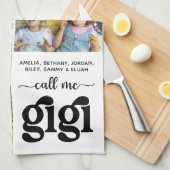 Modern 15 Photo Collage Names Call Me Gigi Theedoek (Quarter Fold)