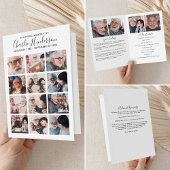 Modern 16-foto gevouwen begrafenisprogramma programma