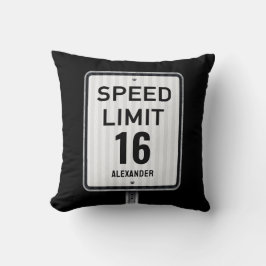 Modern 16th Birthday Speed Sign Kussen