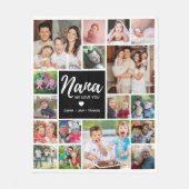 Modern 17 Photo Collage Nana We Love You White Fleece Deken (Voorkant)