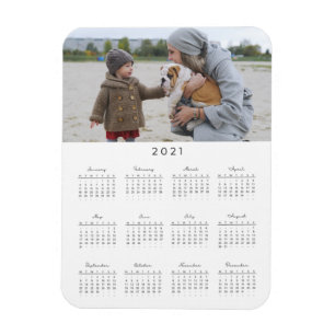 Modern 2021 Photo Calendar Magnet Magneet