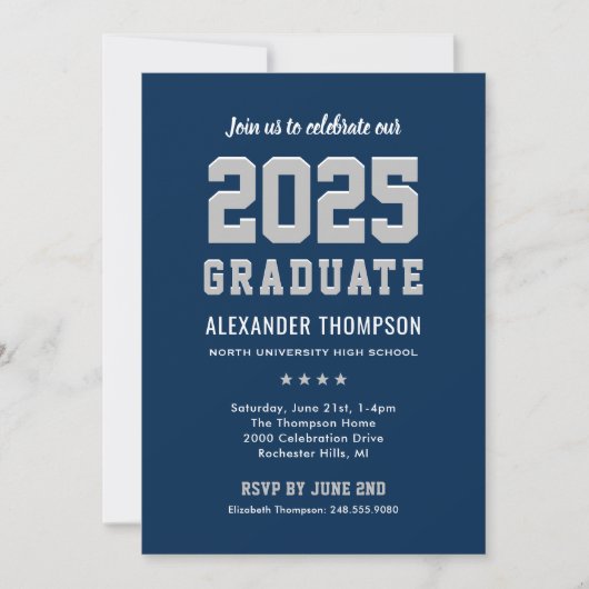 Modern 2022 Afstuderen de marinepartij Graduation  Kaart (Voorkant)